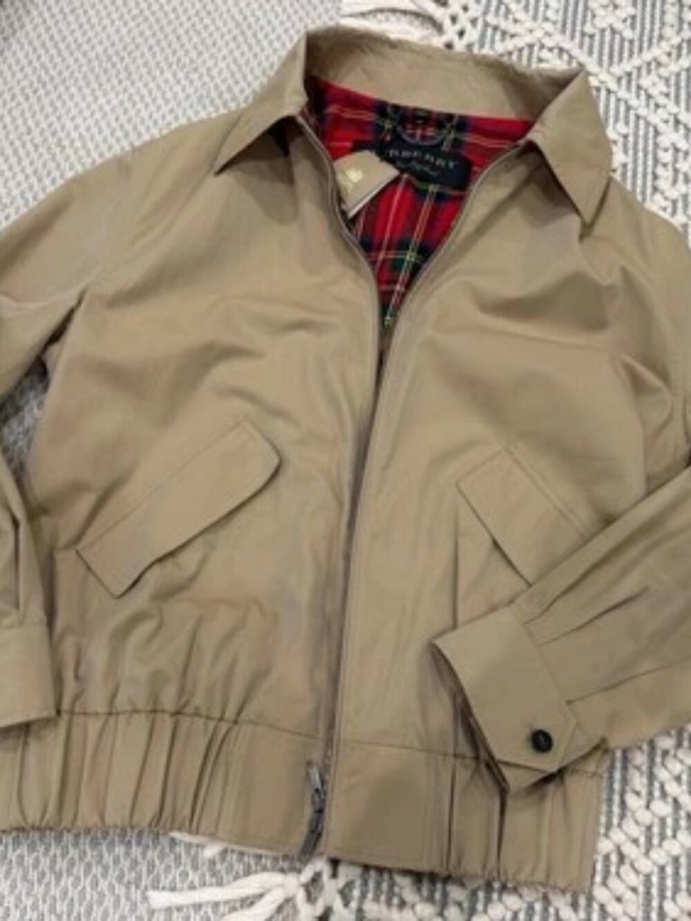 Burberry Beige Cropped Harrington Jacket Blouson Women's IT 48 NWT